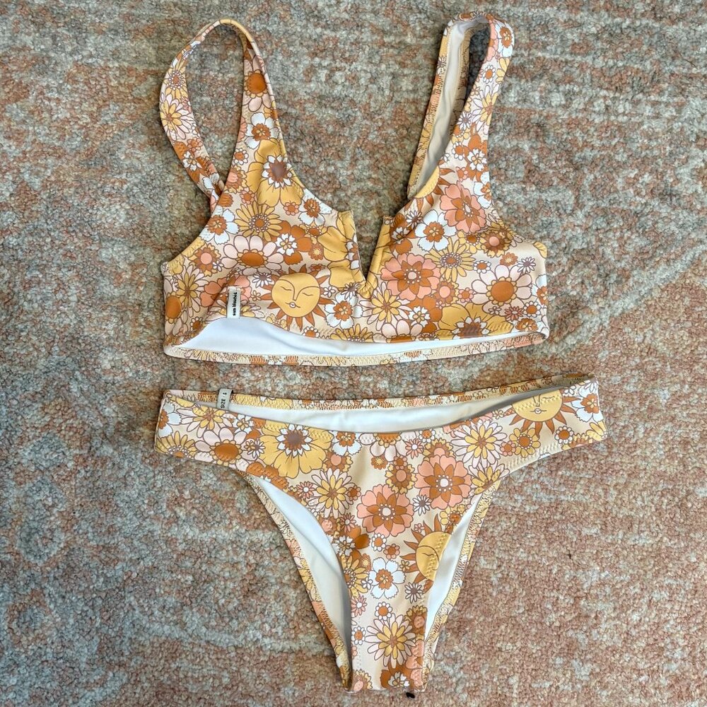 Sun bleached bikini "byron bay" print - full set